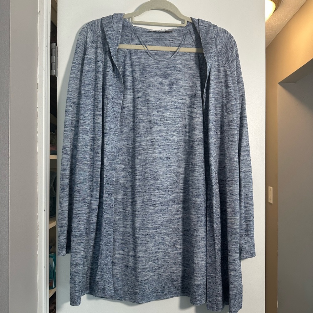 NWOT LOFT Blue Hooded Cardigan - M